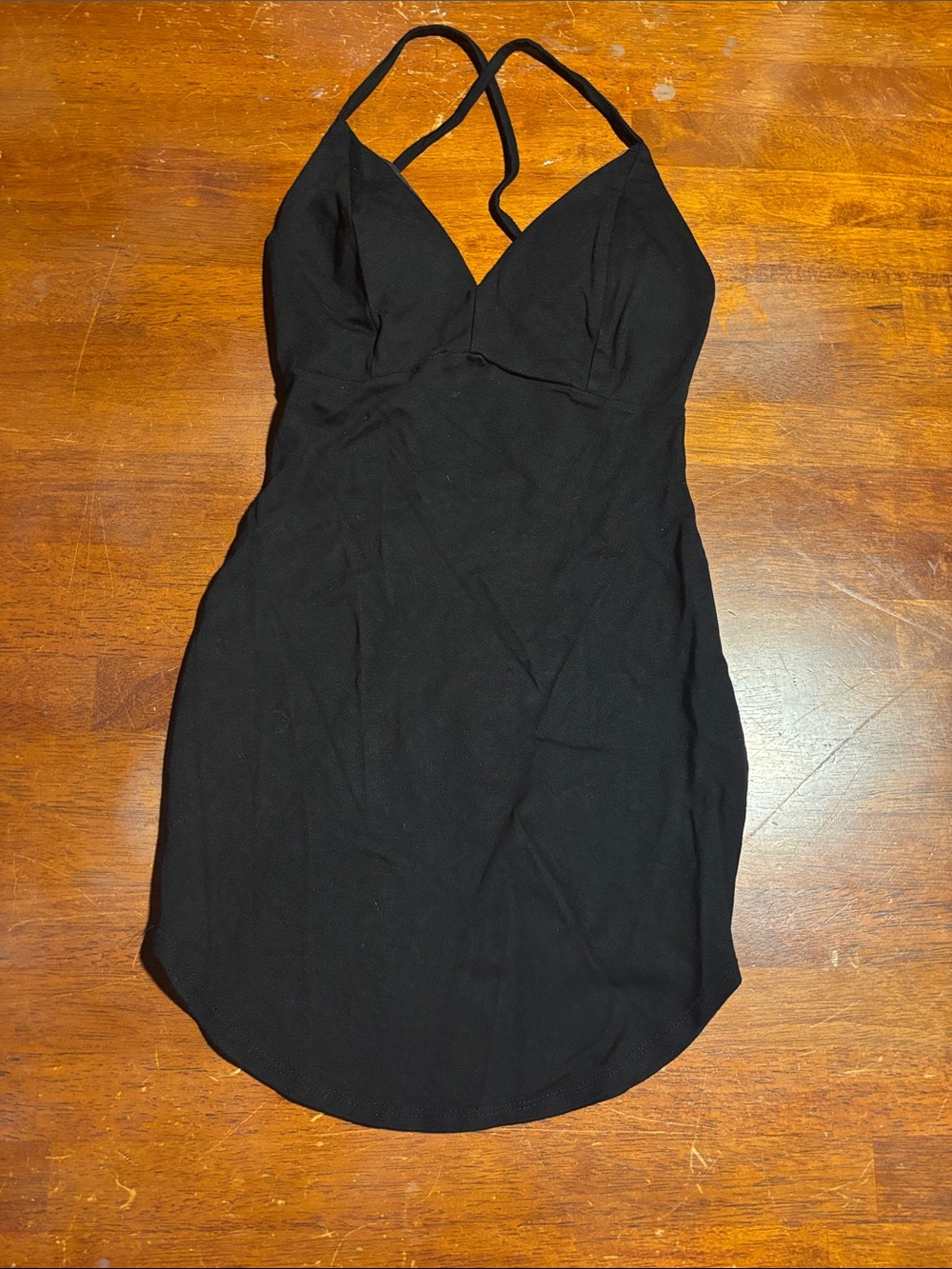 Black Strappy Halter Mini Body con Dress